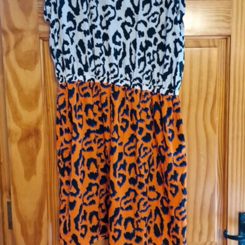 River island size 14 summer dress with animal print